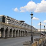 The French Ministry of the Economy and Finance at Bercy, Paris, beside the Pont de Bercy over the Seine