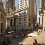La façade du New York Stock Exchange à Wall Street